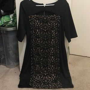 Black Lace Three Quarter Sleeve Dress NWOT