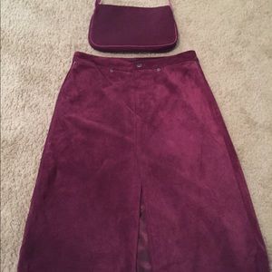 GAP Leather Suede Skirt With FREE matching purse!