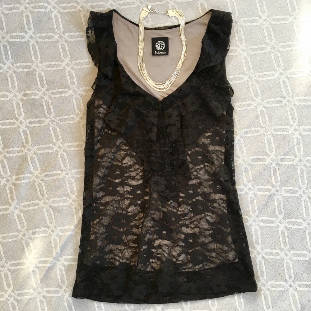 Lacy black top