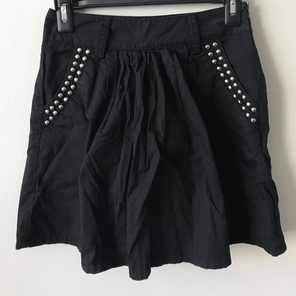 MUSTARD SEED BLACK STUDDED SKIRT WITH POCKETS