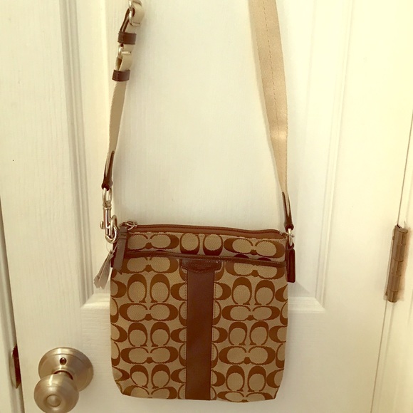 Coach Handbags - Coach purse NWT cross body satchel brown and tan