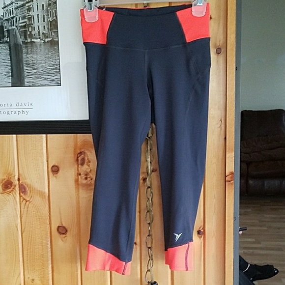 Charcoal grey and orange capri pants - Picture 1 of 4