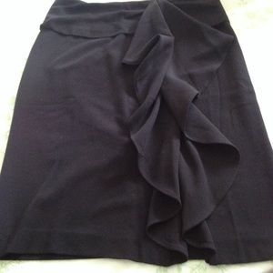 Adrienne Vittadini Studio Black Skirt Ruffle
