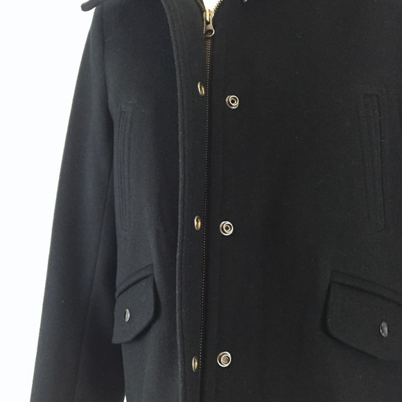 Rare J. Crew Hooded Trapeze 100% Wool Pea Coat - Picture 8 of 8