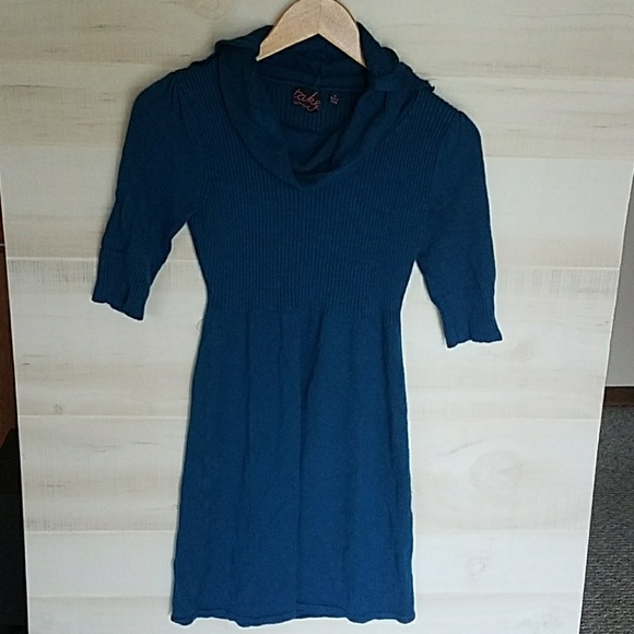 Takeout Dresses & Skirts - TakeOut Teal Blue Sweater Dress