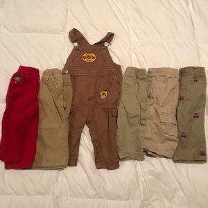 5 pairs of pants and overalls