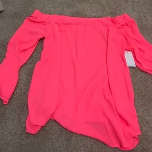 Pink Off The Shoulder Long Sleeve top NWT