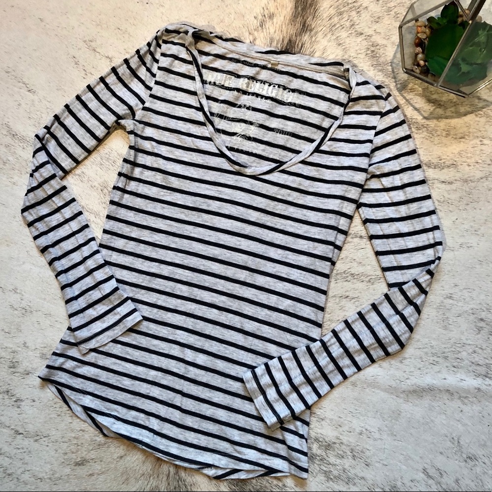 True Religion Gray Striped Long Sleeve - sz XS
