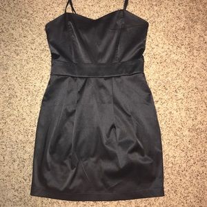 Black Satin Mini Dress