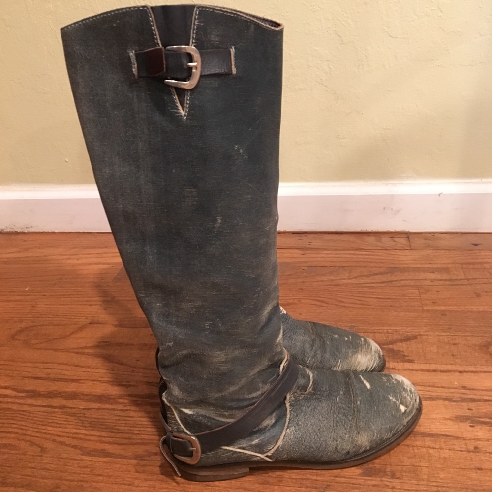 Distressed boots boho hippie