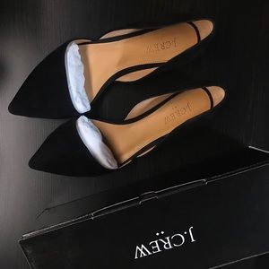 Size 8 - J Crew - Zoe Suede D’Orsay Flats - Black