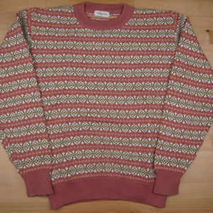 McGregor M Pink White Green Yellow Holiday Sweater