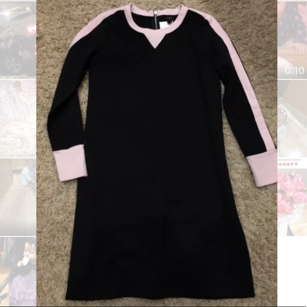 J crew sheath dress size 0 black & pink