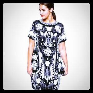 Asos Curve Black and White Sequin Dress