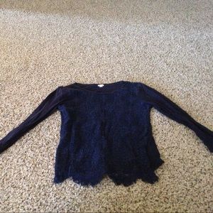 J crew navy 3/4 sleeve top