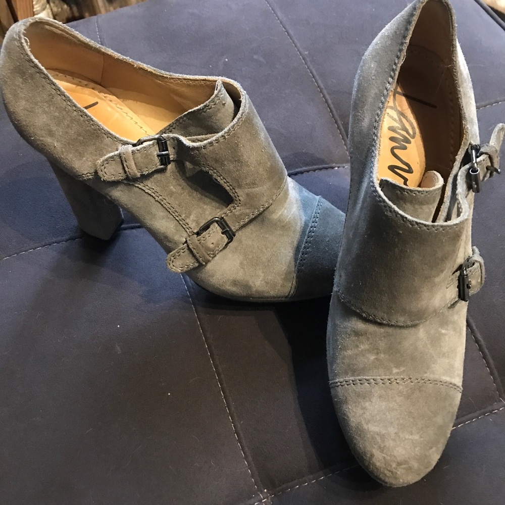 Lanvin suede booties heels