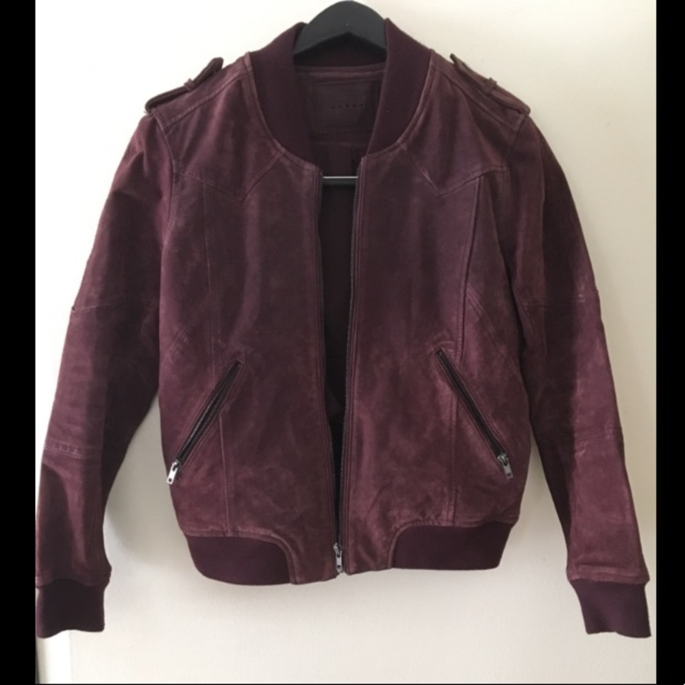 Plum leather jacket