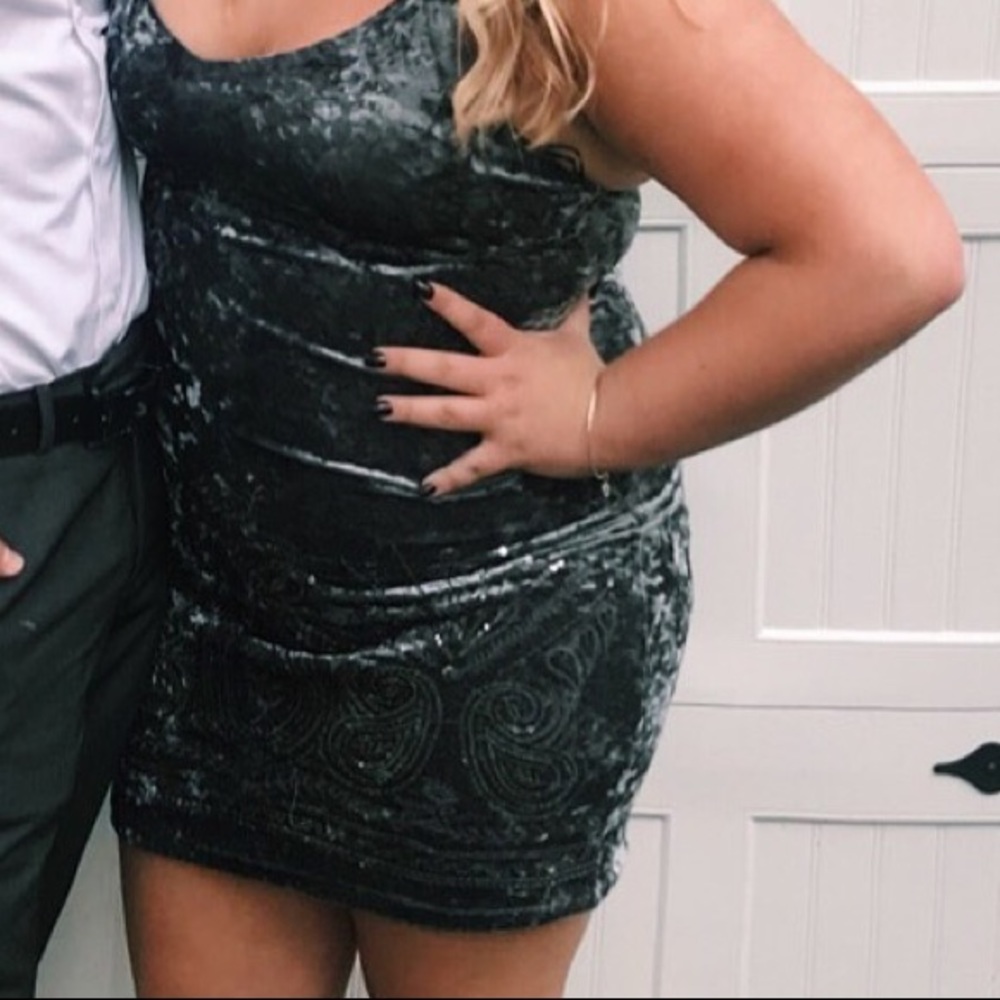 Velvet spaghetti strap dress