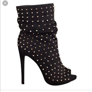Nine West peep toe studded booties