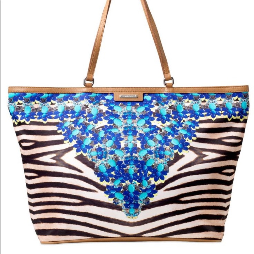 Stella & Dot Jeweled Zebra Capri Tote
