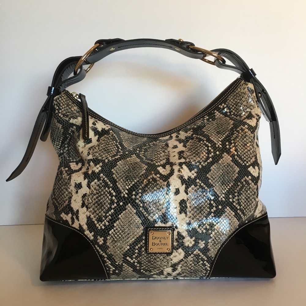 Dooney & Bourke Nikki Patent & Python Hobo