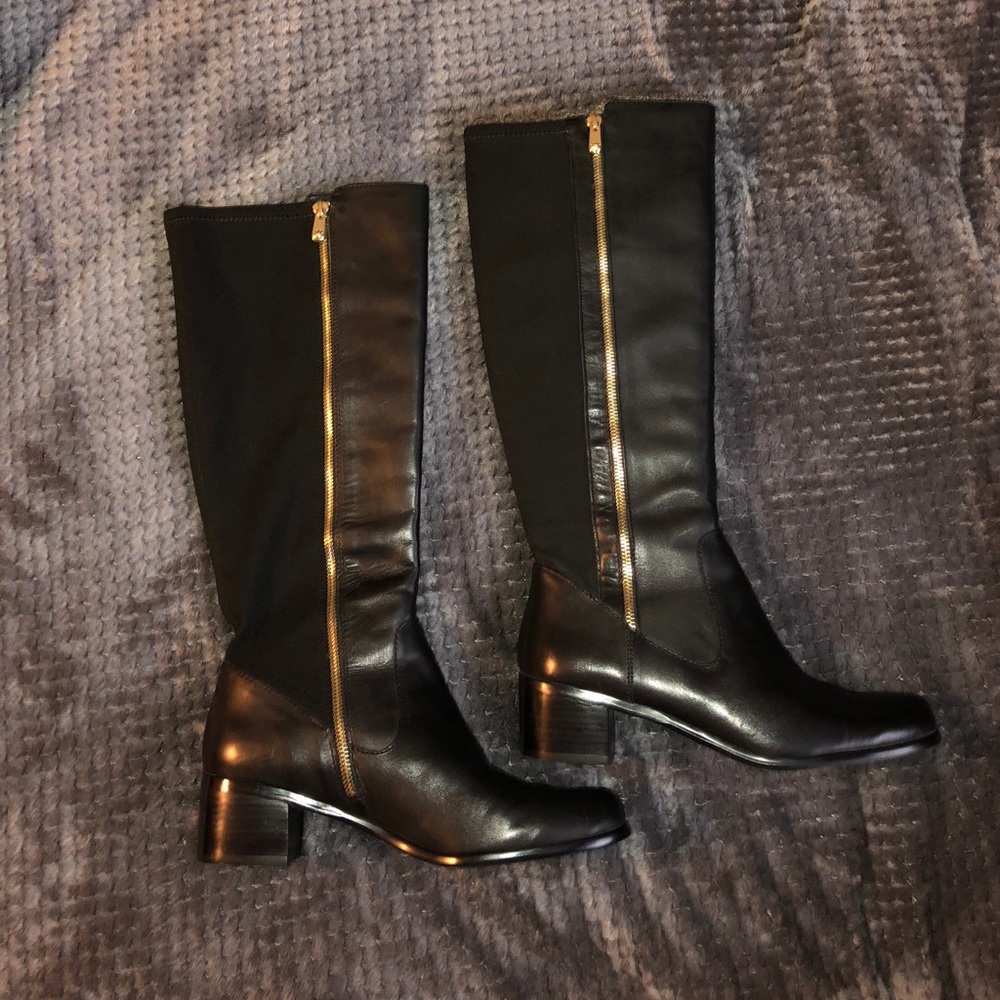 Tahari knee high black boots