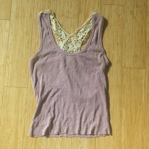 Lavender tank with crochet racerback