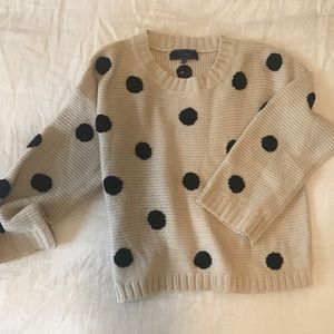 Cream polka dot oversized sweater