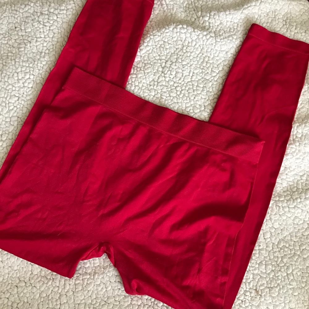 Bright Red Holiday Leggings/footless tights 🎄