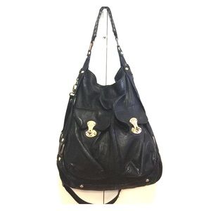 Black leather bag
