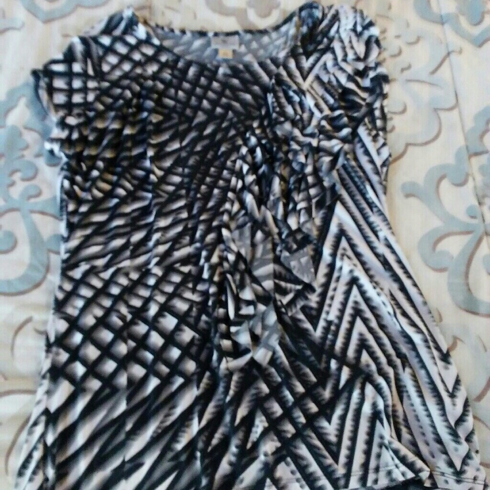 Stretchy black and white with ruffles