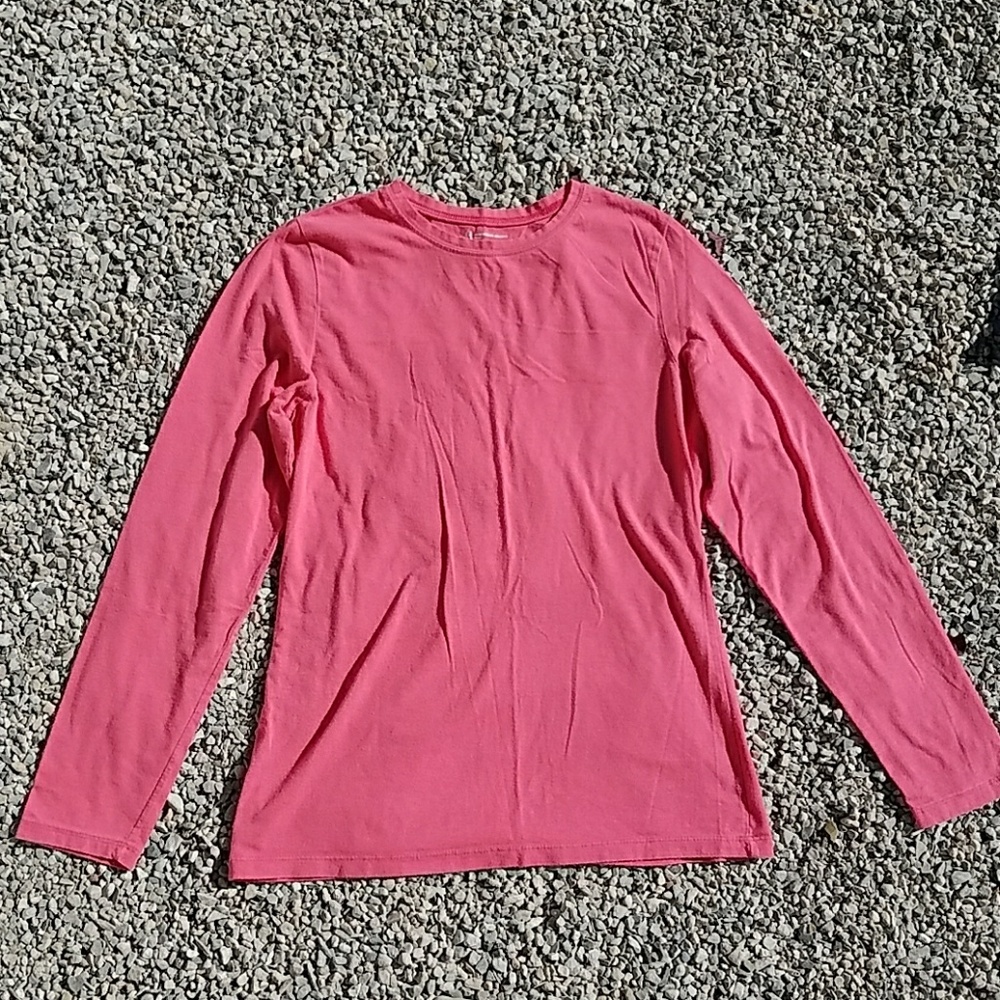 Women's long sleeve shirt in peach pink color