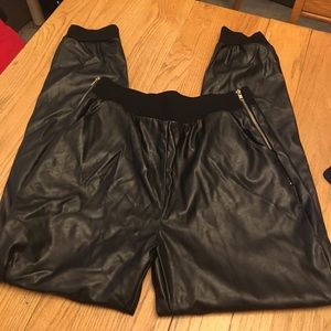 Forever 21 NWOT Vegan Leather Jogger Pants