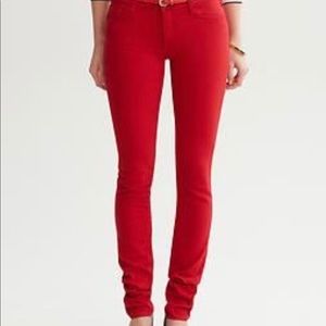 Banana Republic red skinny jeans