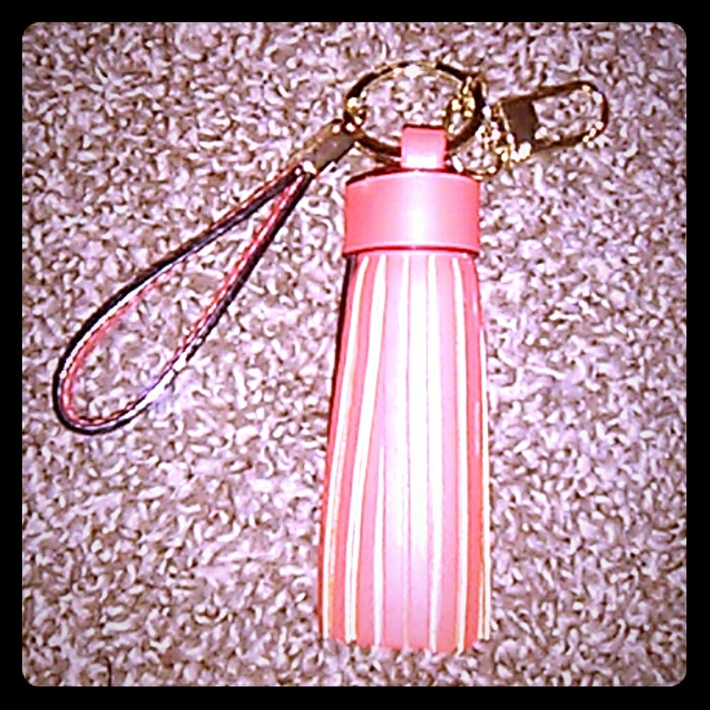 Leather tassel keychain