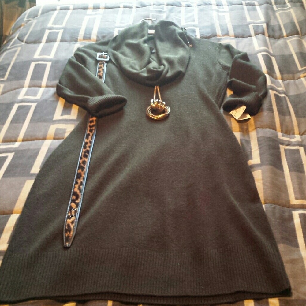 ❤Wool Cowl Neck Sweater Dress-Small❤