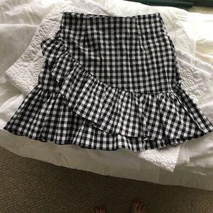 Mini black white gingham skirt