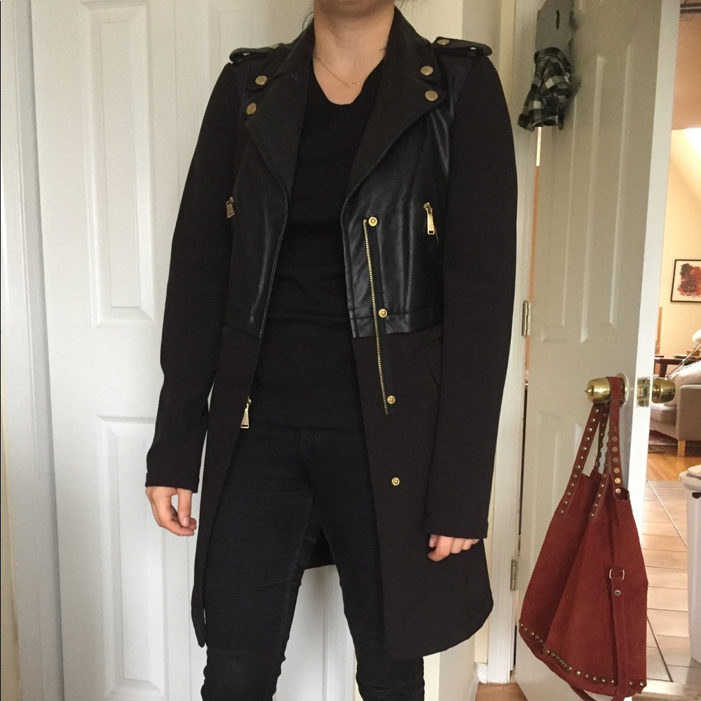 BCBG Generation Vegan Leather Trench Size XS