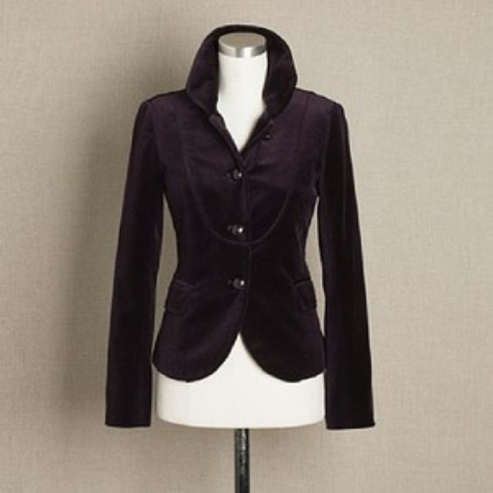 J.Crew Velvet Bella Jacket in BLACK, size 4, 2007