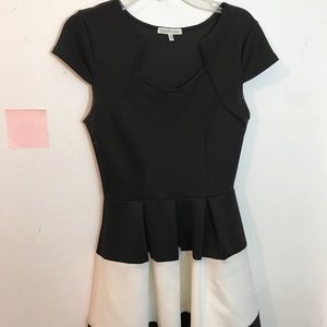 Black and White color block dress