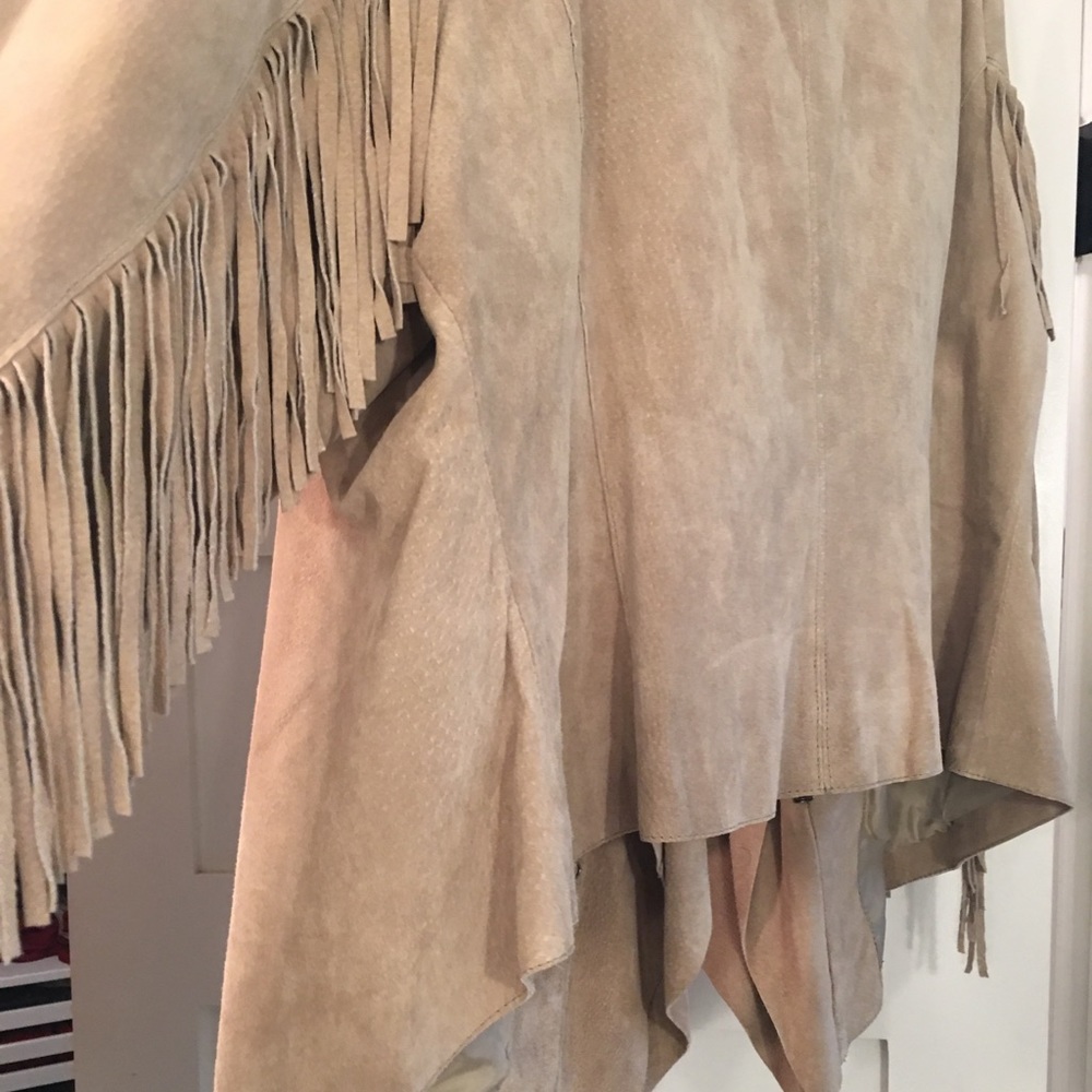 Beige, suede fringe jacket