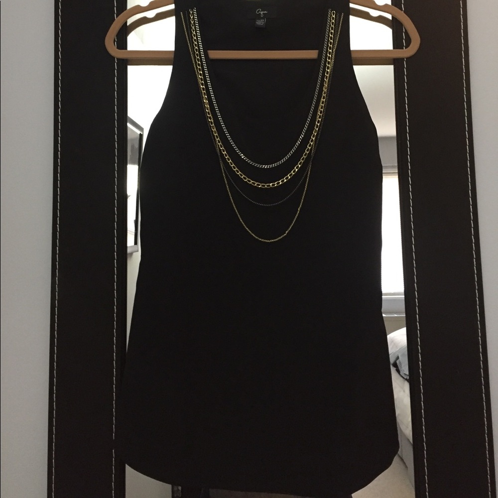 Aqua Black Tank Blouse