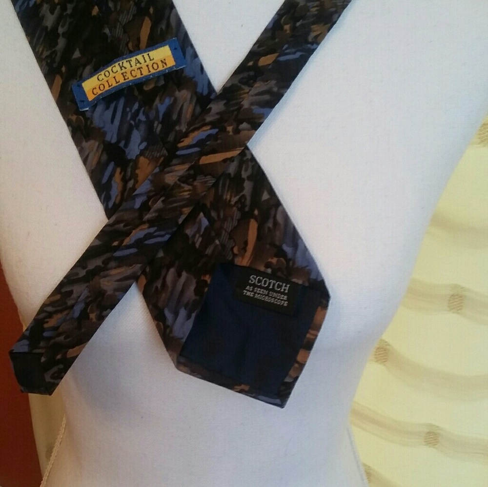 💚Cocktail Collection Tie Blue, Black &Gold - Picture 2 of 2