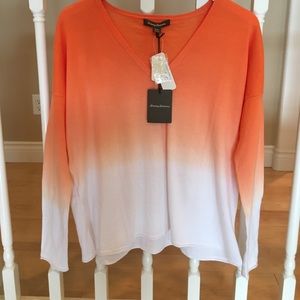 Tommy Bahama Orange Sunworn Dip Dye Pullover