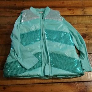 Mint color long sleeve with sparkly vest