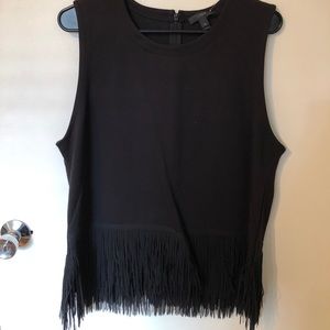 Black J Crew fringe tank
