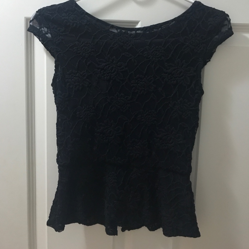 Lace peplum top