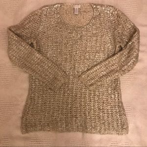 Chico's sz 0 Sweater Cream with a Metallic look
