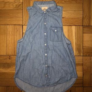 Denim button-up