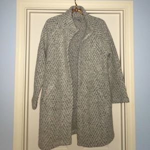 Kenar Gray Wool Blend Relaxed Fit Pea Coat
